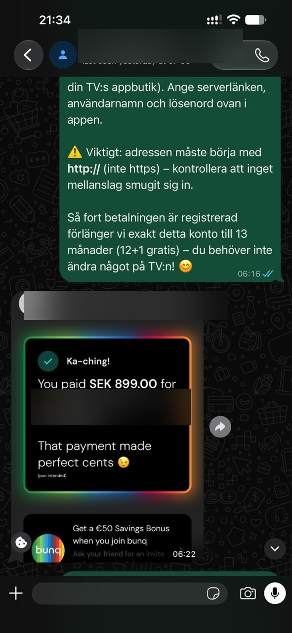 Betalningsbevis 899 kr 13 månader kampanj